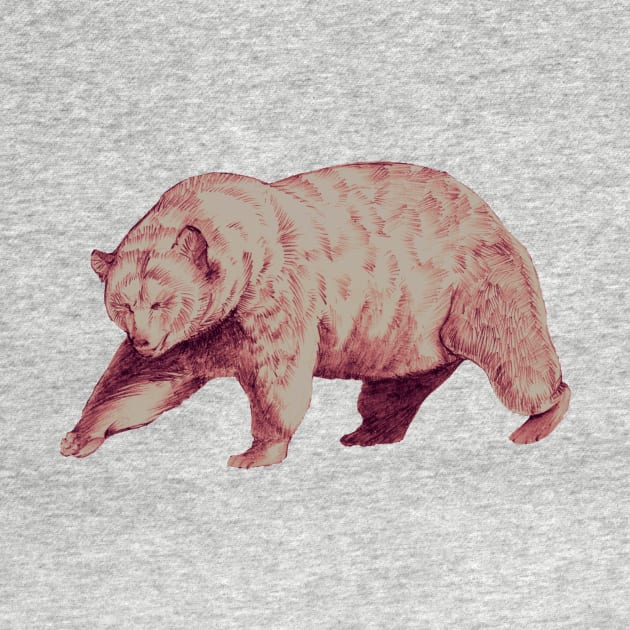 Hand Drawn Grizzly Bear by banditotees